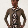 Printed Silk Square 90 Black Stripe Online Printed Silk Square 90 Black Stripe Online