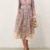 Rebellion Beaded Midi Dress Blue Floral Online Rebellion Beaded Midi Dress Blue Floral Online