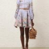 Rebellion Button Mini Dress Blue Aviary Online