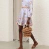 Rebellion Button Mini Dress Blue Aviary Online
