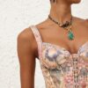 Rebellion Corded Bustier Spliced Floral Online Rebellion Corded Bustier Spliced Floral Online