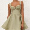 Rebellion Drape Mini Dress Palm Online Rebellion Drape Mini Dress Palm Online