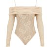 Rebellion Draped Bodysuit Cream Online Rebellion Draped Bodysuit Cream Online