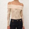 Rebellion Draped Bodysuit Cream Online Rebellion Draped Bodysuit Cream Online