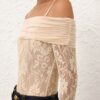 Rebellion Draped Bodysuit Cream Online Rebellion Draped Bodysuit Cream Online