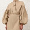 Rebellion Drawn Mini Dress Beige Online