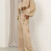 Rebellion Drawn Top Beige Online