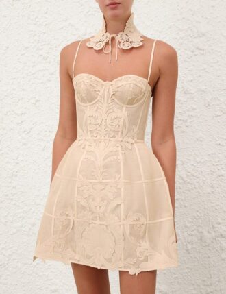 Rebellion Filigree Mini Dress Cream Online