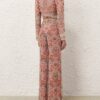 Rebellion Flare Pant Rust Floral Online Rebellion Flare Pant Rust Floral Online