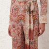 Rebellion Flare Pant Rust Floral Online Rebellion Flare Pant Rust Floral Online