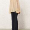 Rebellion Fray Flutter Blouse Cream Online