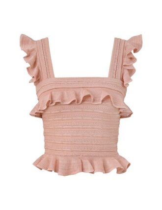 Rebellion Frill Cami Metallic Rose Gold Online Rebellion Frill Cami Metallic Rose Gold Online