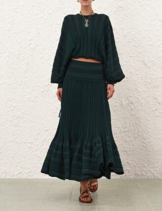 Rebellion Gathered Midi Skirt Teal Online Rebellion Gathered Midi Skirt Teal Online