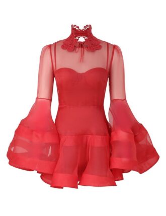 Rebellion Lantern Mini Dress Red Online Rebellion Lantern Mini Dress Red Online