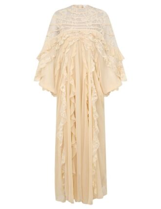 Rebellion Splice Billow Dress Cream Online