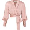 Silk Wrap Top Dusty Rose Online Silk Wrap Top Dusty Rose Online
