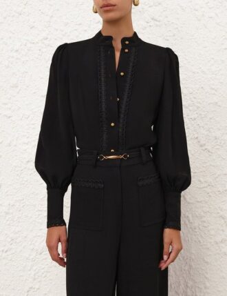 Trim Utility Blouse Black Online