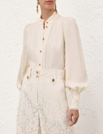 Trim Utility Blouse Cream Online