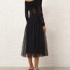 Tulle Dot Midi Skirt Black Online Tulle Dot Midi Skirt Black Online