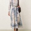 Wanderlust A-Line Maxi Skirt Blue Toile Online Wanderlust A-Line Maxi Skirt Blue Toile Online