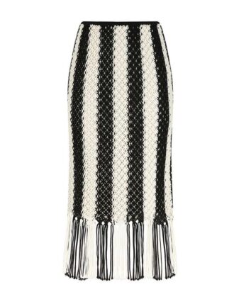 Wanderlust Macrame Maxi Skirt Black/Ivory Online Wanderlust Macrame Maxi Skirt Black/Ivory Online