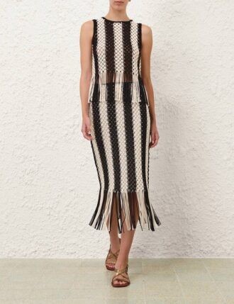 Wanderlust Macrame Maxi Skirt Black/Ivory Online Wanderlust Macrame Maxi Skirt Black/Ivory Online