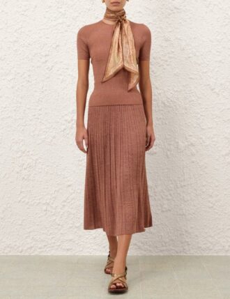 Wanderlust Metallic Midi Skirt Metallic Dusty Rose Online Wanderlust Metallic Midi Skirt Metallic Dusty Rose Online
